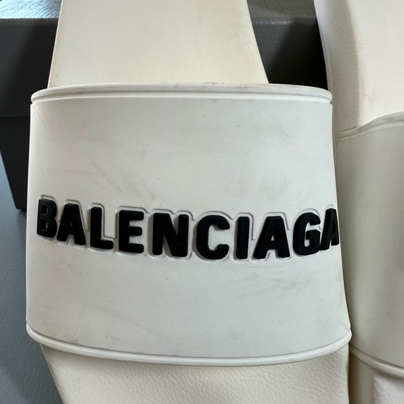 NWT Balenciaga White Pool Slide Sandals. Women’s 12 EU 42 - Picture 12 of 14
